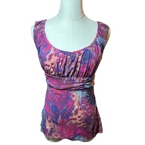 Anthropologie Boho Y2K Folk Indie Western Cowgirl Hippie 70s Silk Blouse Sz M